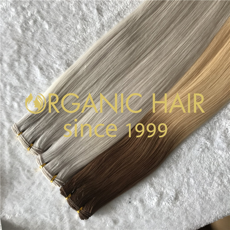 Full cuticle human hair hand tied wefts in stock H150